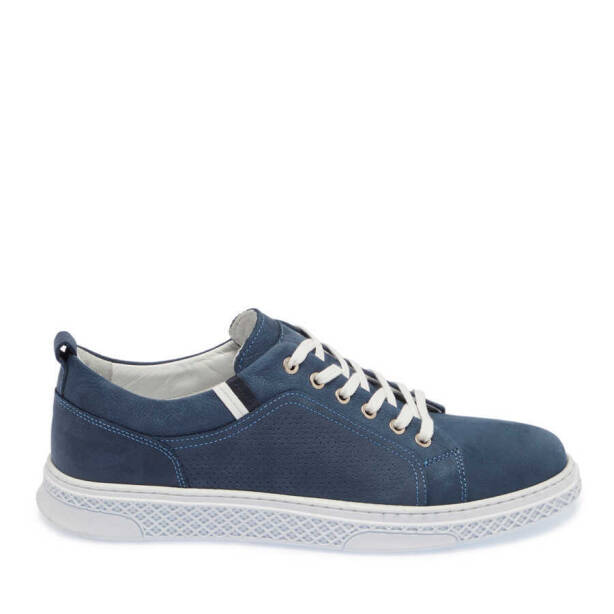 Mavi Nubuk Deri Erkek Sneaker - E24I1AY56865-F58 - 3