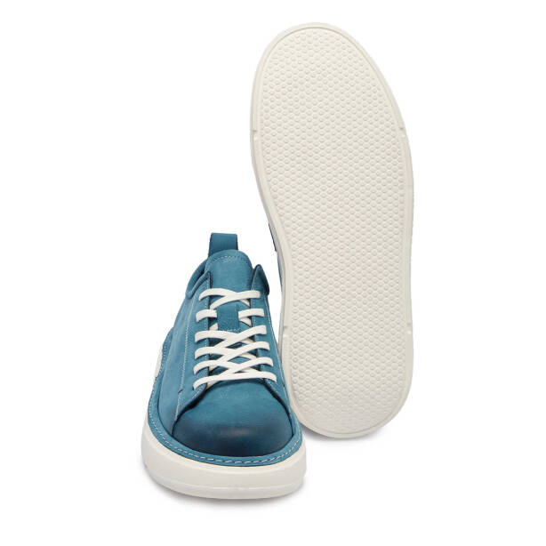 Mavi Nubuk Deri Erkek Sneaker - E25I1AY57165-F58 - 4