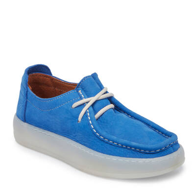 Mavi Nubuk Deri Kadın Loafer - K24I1AY67501-K25 