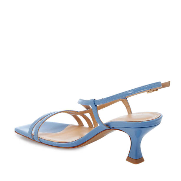 Mavi Hakiki Rugan Deri Kadın Topuklu Ayakkabı - K25Y1AY67806-J59 - 4