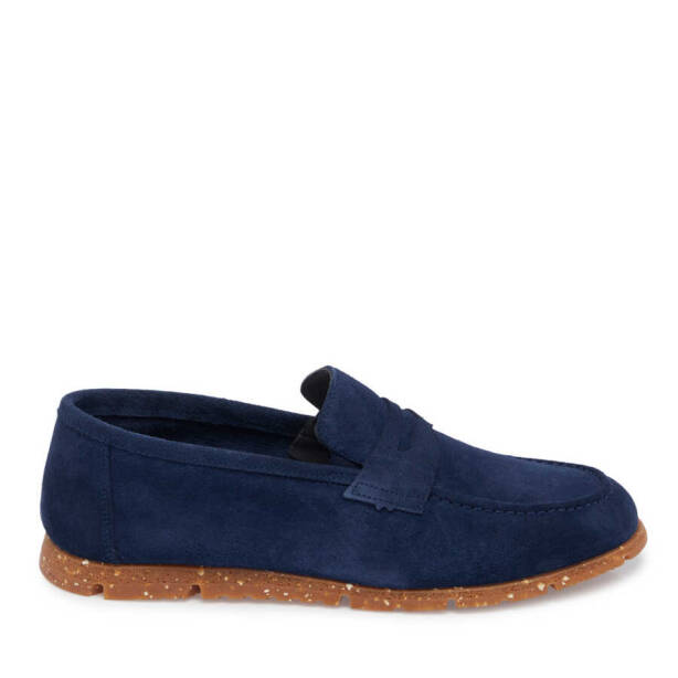 Mavi Süet Deri Erkek Loafer - E24I1AY56588-F60 - 3