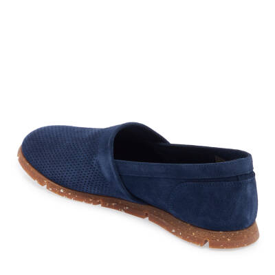  Mavi Süet Deri Erkek Loafer - E24I1AY56589-F60 - 2