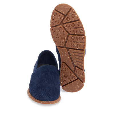  Mavi Süet Deri Erkek Loafer - E24I1AY56589-F60 - 4