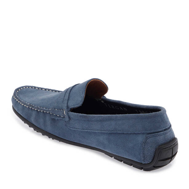 Mavi Süet Deri Erkek Loafer - E25I1AY57298-F60 - 2