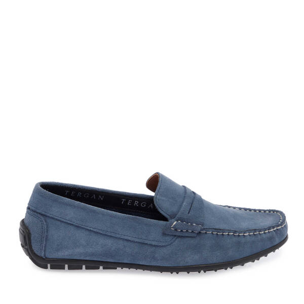 Mavi Süet Deri Erkek Loafer - E25I1AY57298-F60 - 3