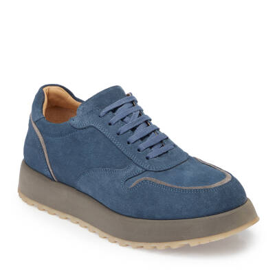 Mavi Süet Deri Erkek Sneaker - E24I1AY56723-F60 