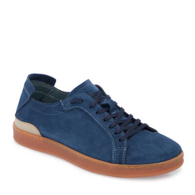 Mavi Süet Deri Erkek Sneaker - E24I1AY56834-C31 