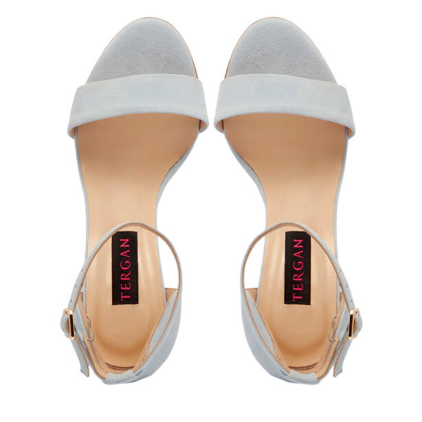 Mavi Süet Deri Kadın Dolgu Topuklu Ayakkabı - K24Y1AY67251-F60 - 5