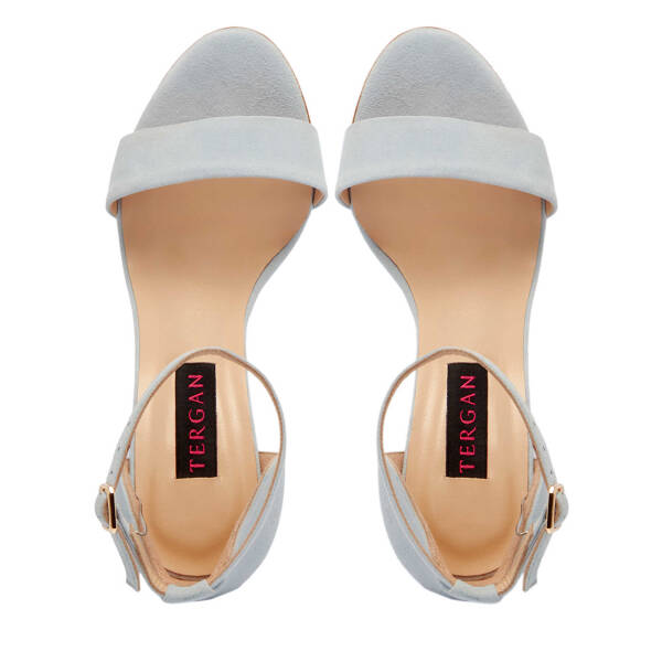 Mavi Süet Deri Kadın Dolgu Topuklu Ayakkabı - K24Y1AY67251-F60 - 5