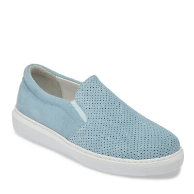 Mavi Süet Deri Kadın Loafer - K24I1AY67368-S2U 