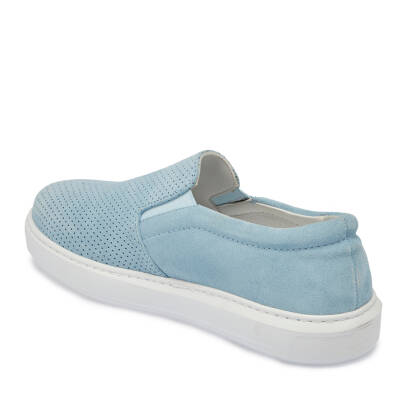 Mavi Süet Deri Kadın Loafer - K24I1AY67368-S2U - 2