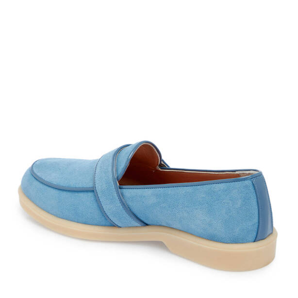 Mavi Süet Deri Kadın Loafer - K25I1AY67908-S2U - Tergan