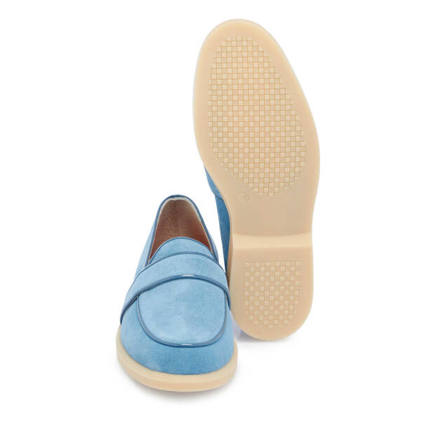Mavi Süet Deri Kadın Loafer - K25I1AY67908-S2U - Tergan