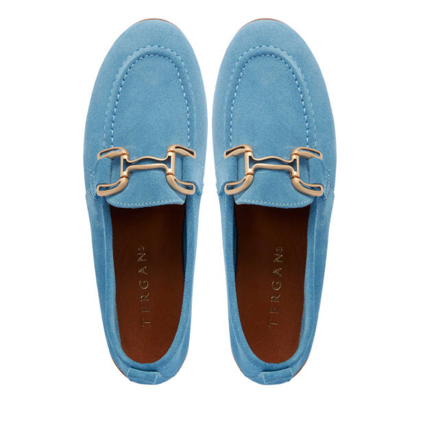 Mavi Hakiki Süet Deri Kadın Makosen - K25I1AY67849-F60 - 5