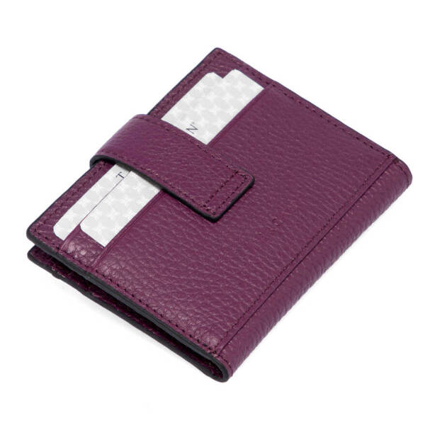 Mor Deri Erkek Kredi Kartlık - S1KK00001617-C48 - 3