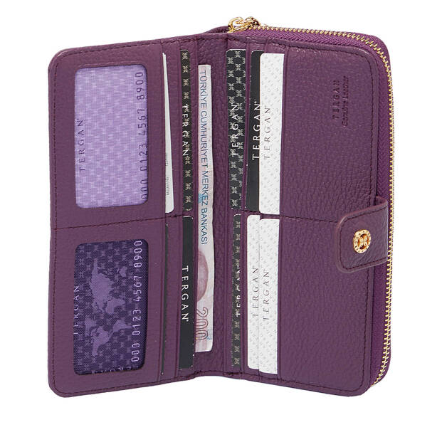 Mor Hakiki Deri Kadın Cüzdan - S1CB00005789-C48 - 3