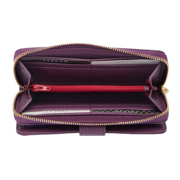 Mor Hakiki Deri Kadın Cüzdan - S1CB00005789-C48 - 4
