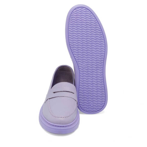 Mor Hakiki Deri Kadın Loafer - K24I1AY67095-F54 - 4