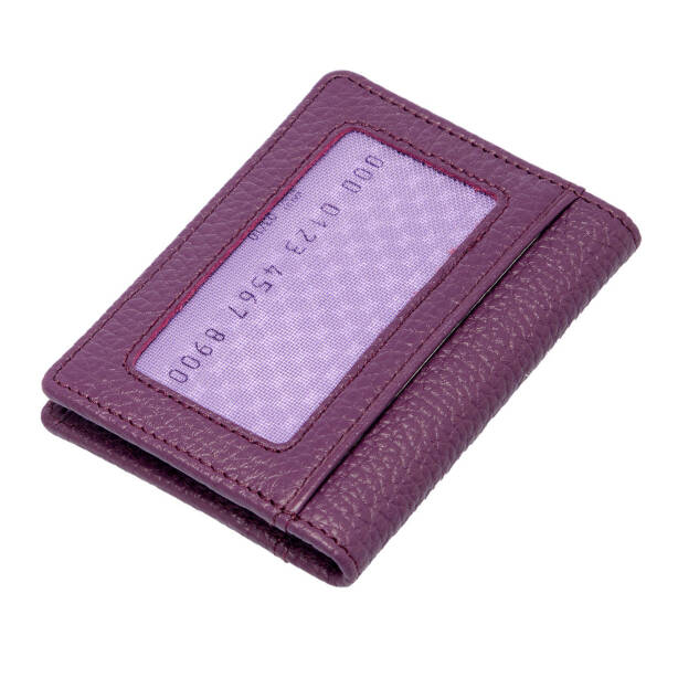 Mor Deri Unisex Kredi Kartlık - S1KK00001666-C48 - 3