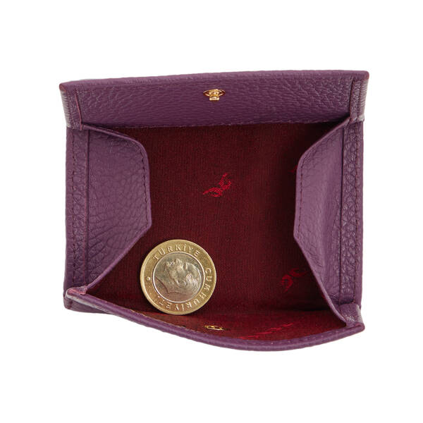 Mor Hakiki Deri Kadın Cüzdan - S1CB00005819-C48 - 4