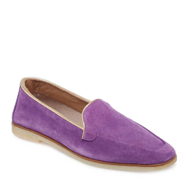 Mor Süet Deri Kadın Babet - K24I1AY67347-F48 - 2