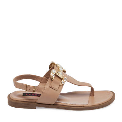Nude Deri Kadın Sandalet - K24Y1SN67409-K65 - 3
