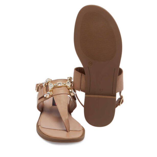Nude Deri Kadın Sandalet - K24Y1SN67409-K65 - 4