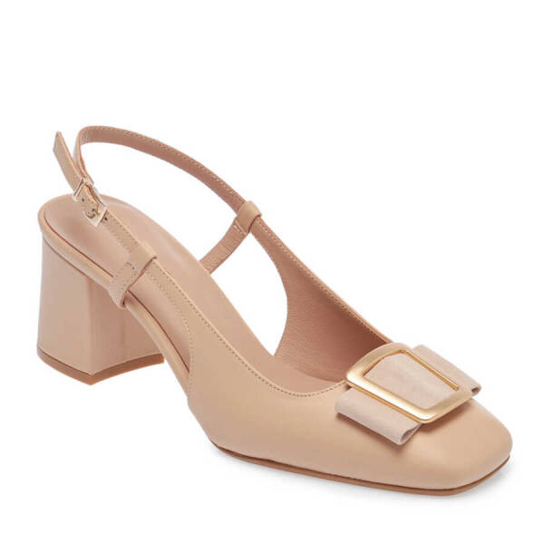 Nude Deri Kadın Topuklu Ayakkabı - K24I1AY67168-L5C - 1