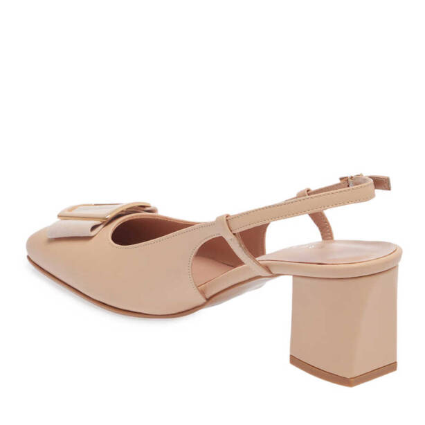 Nude Deri Kadın Topuklu Ayakkabı - K24I1AY67168-L5C - 2