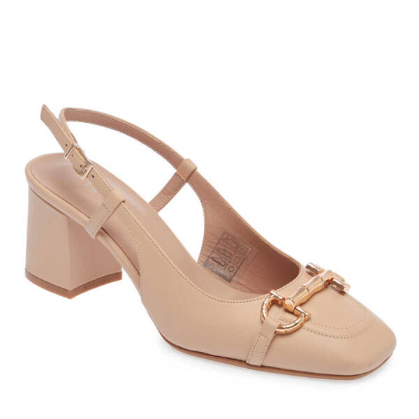 Nude Deri Kadın Topuklu Ayakkabı - K24I1AY67179-Q0C - 1