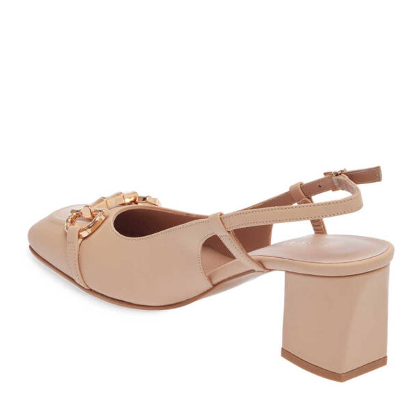 Nude Deri Kadın Topuklu Ayakkabı - K24I1AY67179-Q0C - 2
