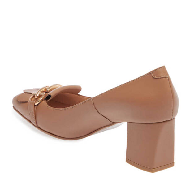 Nude Hakiki Deri Kadın Topuklu Ayakkabı - K24I1AY67180-Q9J - 2