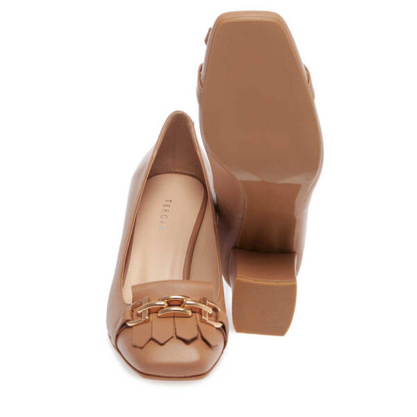 Nude Hakiki Deri Kadın Topuklu Ayakkabı - K24I1AY67180-Q9J - 4