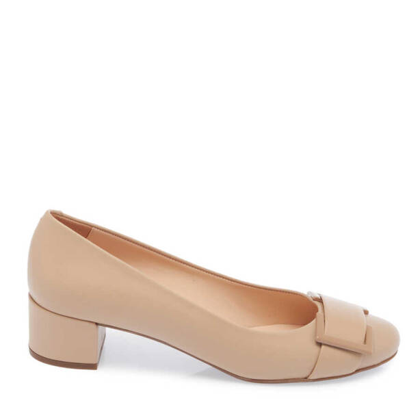 Nude Hakiki Deri Kadın Topuklu Ayakkabı - K24I1AY67186-L5C - 1