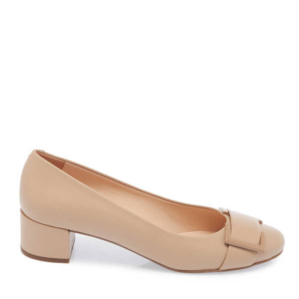Nude Hakiki Deri Kadın Topuklu Ayakkabı - K24I1AY67186-L5C - 1