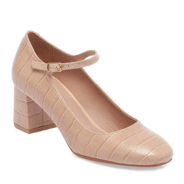 Nude Deri Kadın Topuklu Ayakkabı - K24I1AY67461-S0O - 1