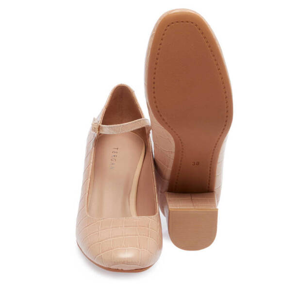 Nude Deri Kadın Topuklu Ayakkabı - K24I1AY67461-S0O - 4