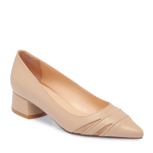 Nude Deri Kadın Topuklu Ayakkabı - K24S1AY67606-Q0C - 1
