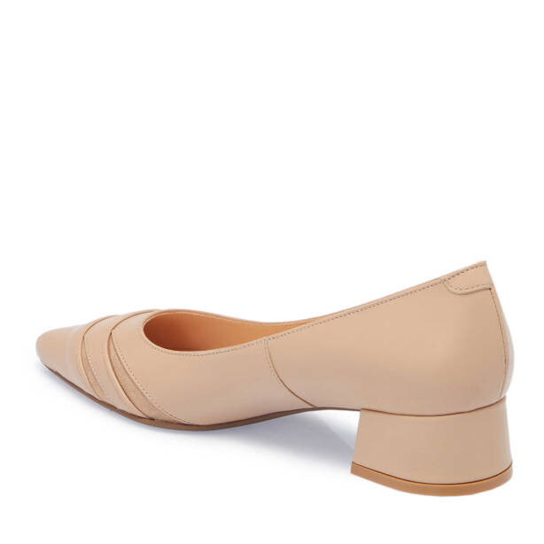 Nude Deri Kadın Topuklu Ayakkabı - K24S1AY67606-Q0C - Tergan