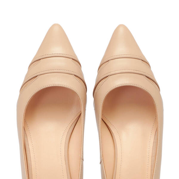 Nude Deri Kadın Topuklu Ayakkabı - K24S1AY67606-Q0C - 5