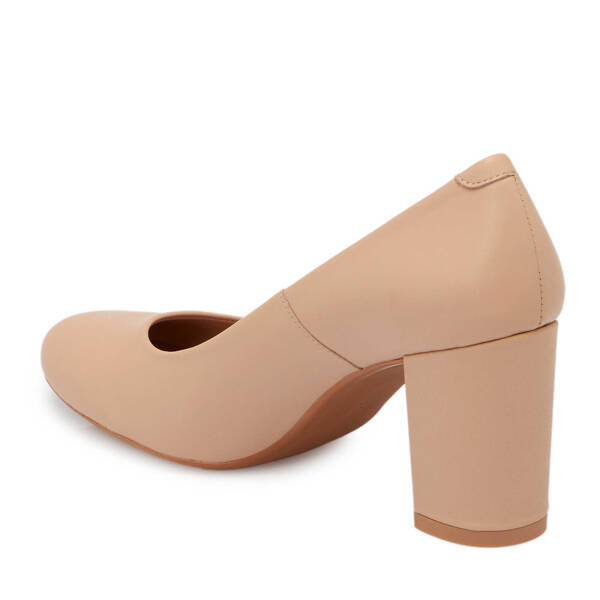 Nude Deri Kadın Topuklu Ayakkabı - K25S1AY68123-Q0C - 2