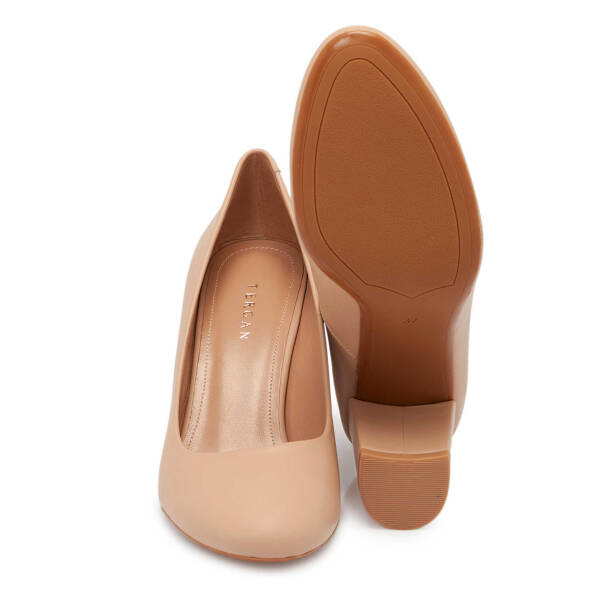 Nude Deri Kadın Topuklu Ayakkabı - K25S1AY68123-Q0C - Tergan