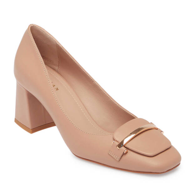 Nude Deri Kadın Topuklu Ayakkabı - K25S1AY68124-Q0C - Tergan