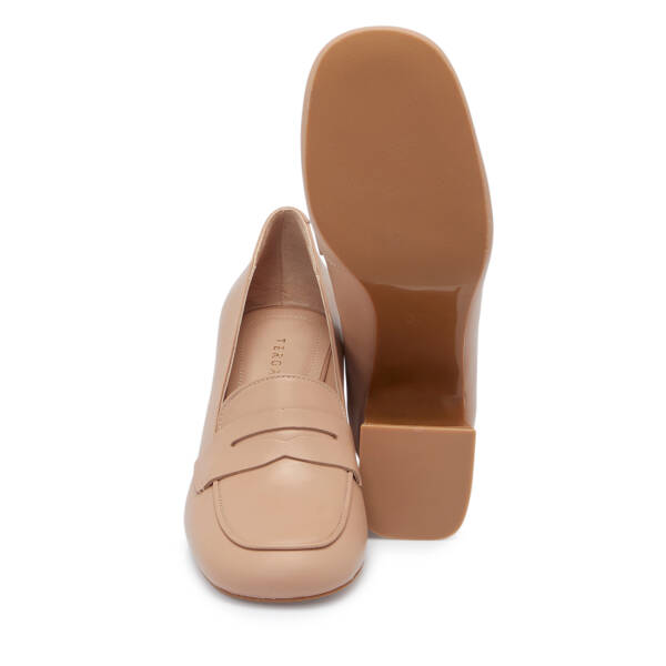 Nude Deri Kadın Topuklu Ayakkabı - K25S1AY68129-Q0C - 4