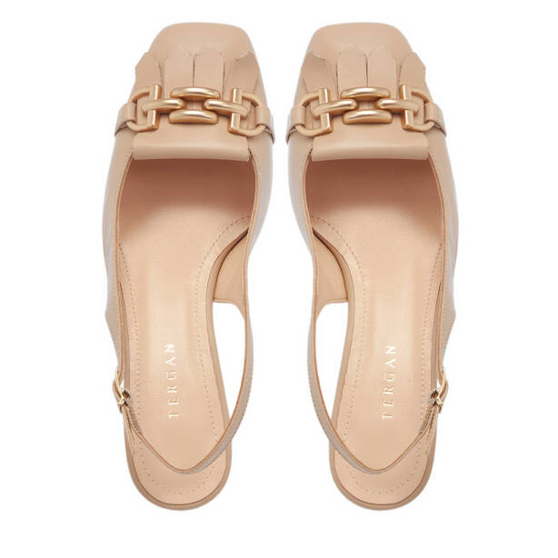 Nude Hakiki Deri Kadın Topuklu Ayakkabı - K25Y1AY67800-Q0C - 5