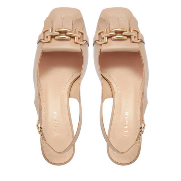 Nude Hakiki Deri Kadın Topuklu Ayakkabı - K25Y1AY67800-Q0C - 5