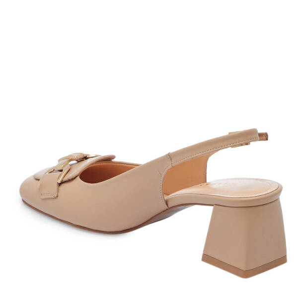 Nude Deri Kadın Topuklu Ayakkabı - K25Y1AY67801-Q0C - Tergan