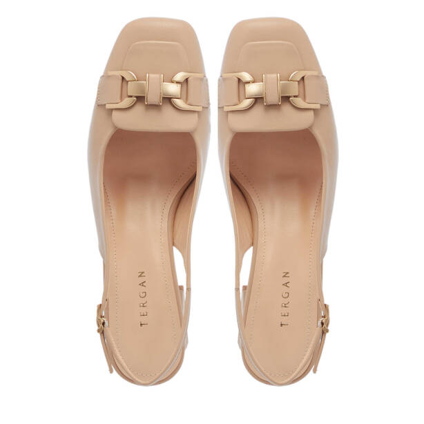 Nude Deri Kadın Topuklu Ayakkabı - K25Y1AY67801-Q0C - Tergan