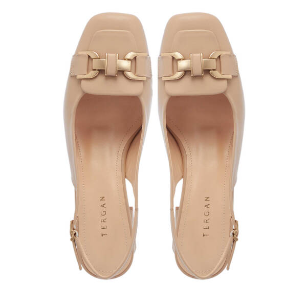 Nude Deri Kadın Topuklu Ayakkabı - K25Y1AY67801-Q0C - 5