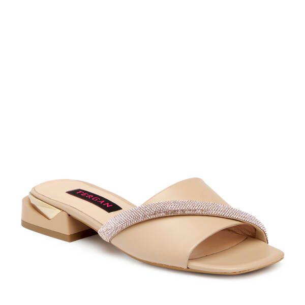 Nude Hakiki Deri Kadın Terlik - K25Y1TR67938-Q0C - 1